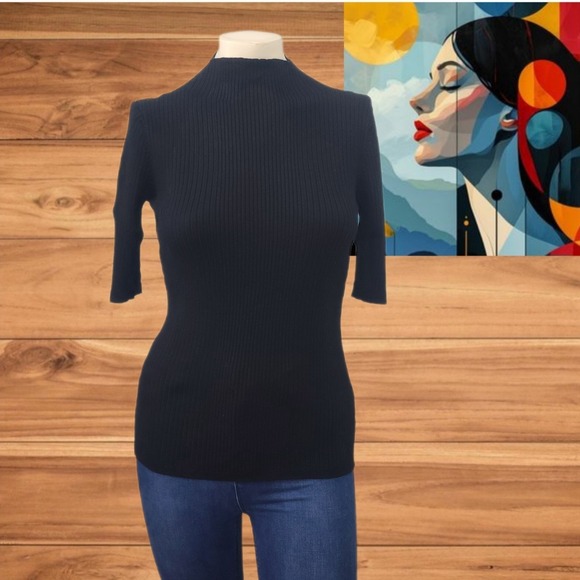 INC International Concepts Tops - International Concept Women's‎ Top Size S Black Stretch